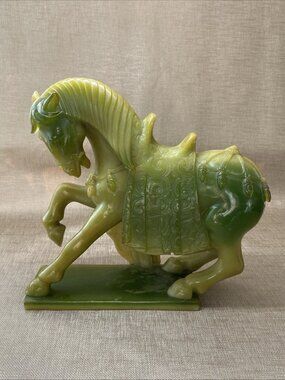 Large Vintage Horse Catalin Bakelite Jade Tone1930s40s Olive GreenPhenolic1630g